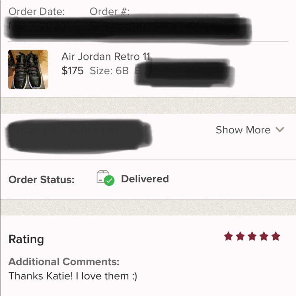 Most recent rating
